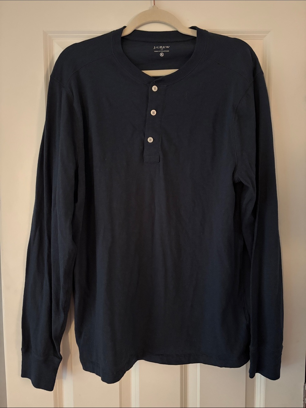 J. Crew Men’s Navy Long-Sleeve Henley Shirt